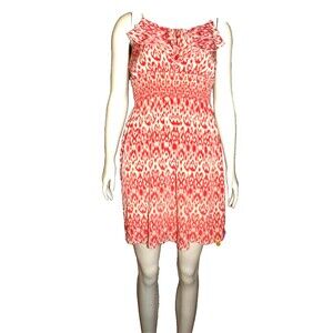 Body Central Summer Sun Dress Sundress Size Large Lined top Adj Spaghetti Straps